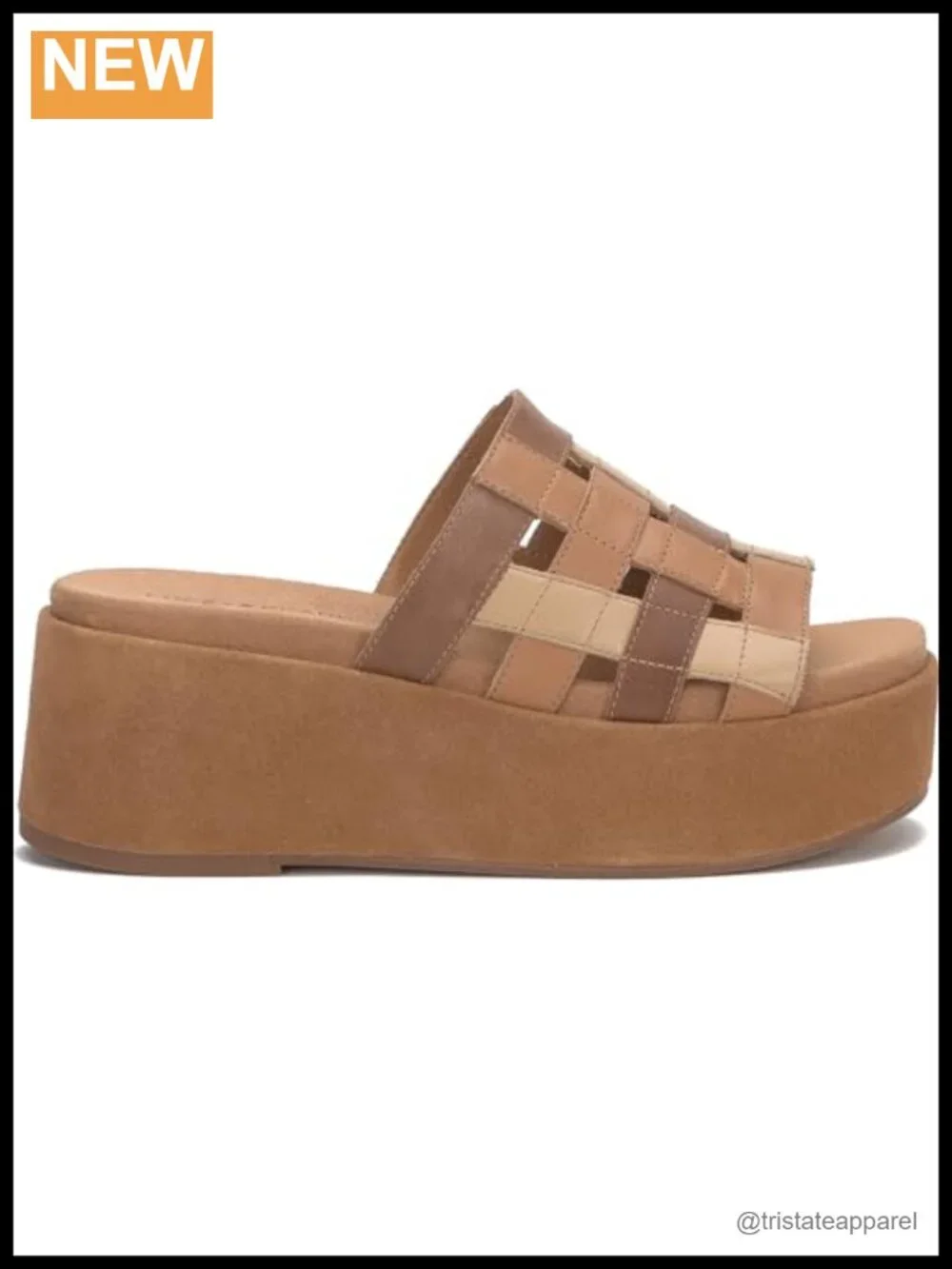 Woven Platform Sandal Leather Upper Slip-On Slingback Open Toe